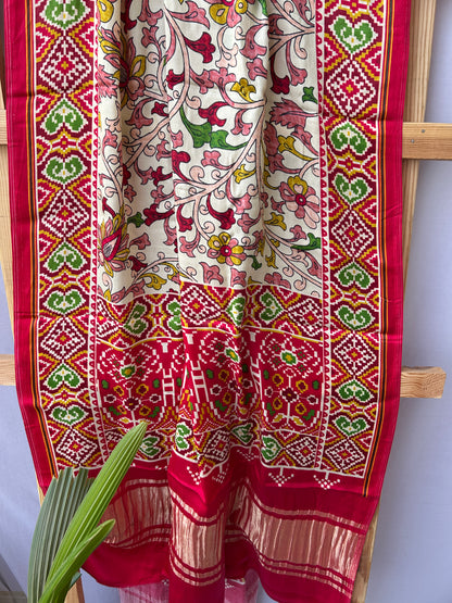 Gajji Modal Silk Patola Print Dupatta with Tissue Pallu *