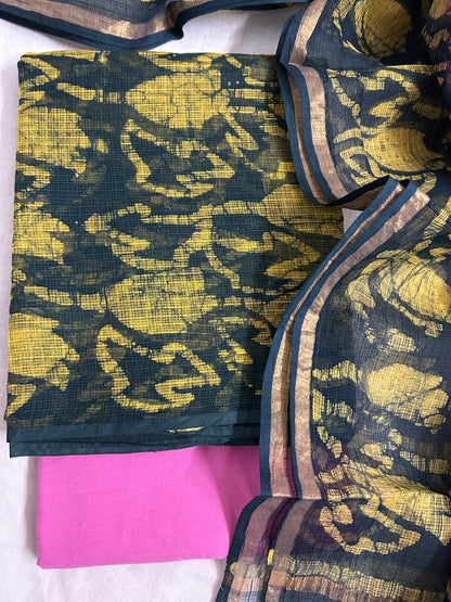 Hand Block Print Kota Doriya Dress Material