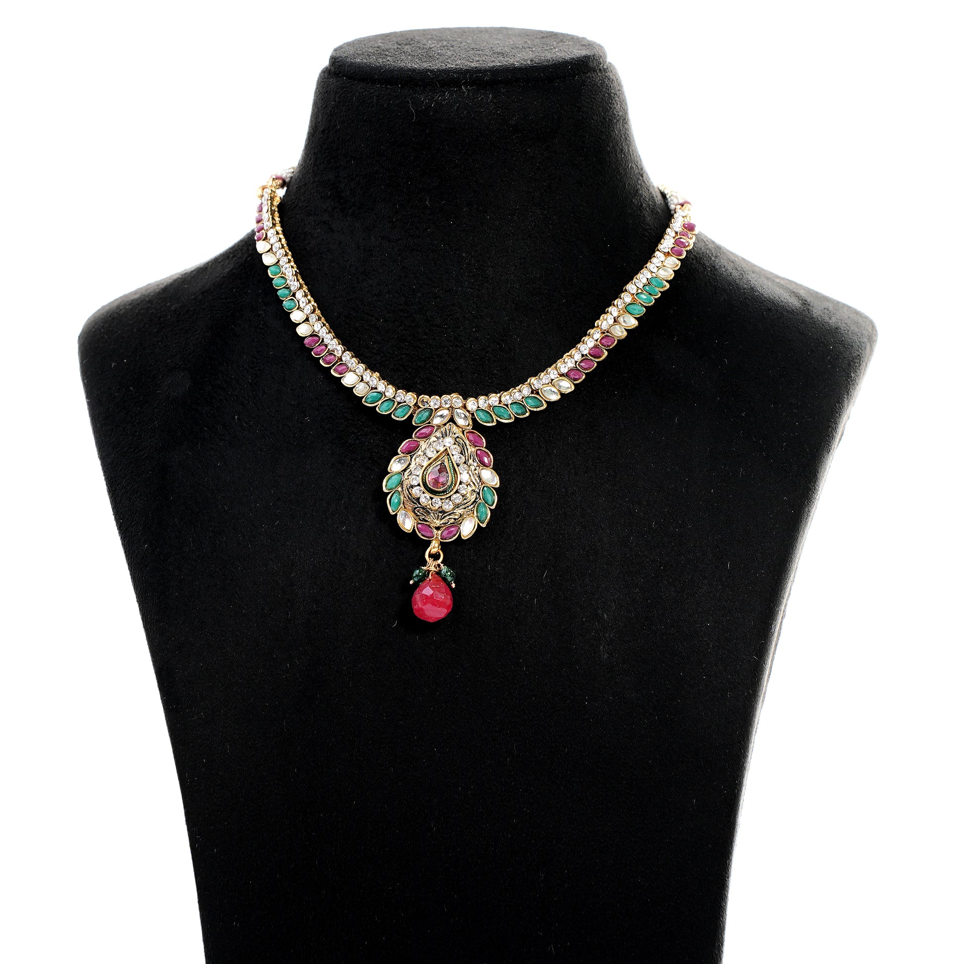 Kundan Necklace in Gold Polish