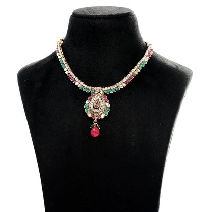 Kundan Necklace in Gold Polish