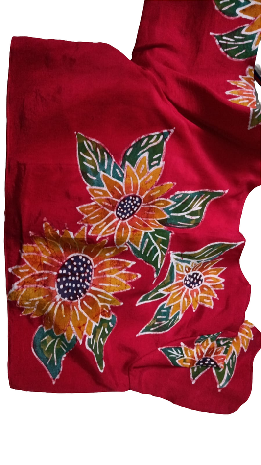 Hand Painted Silk Blouse Piece