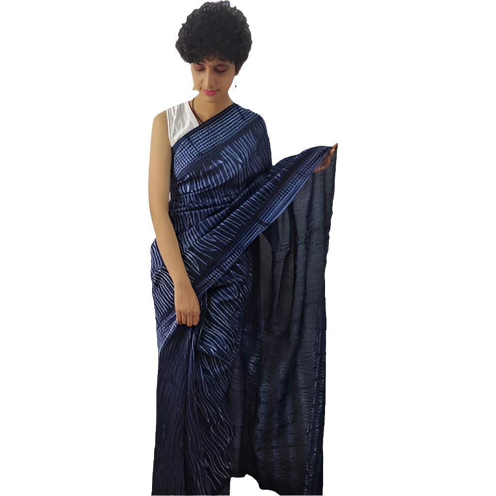 Needle Shibori Chanderi Silk Saree