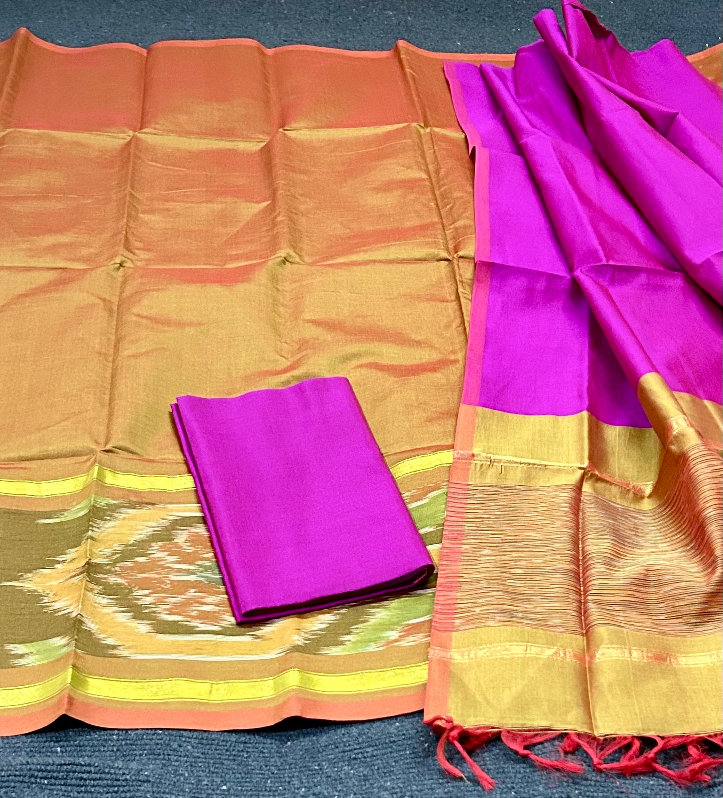 Semi Silk Ikat Dress Material