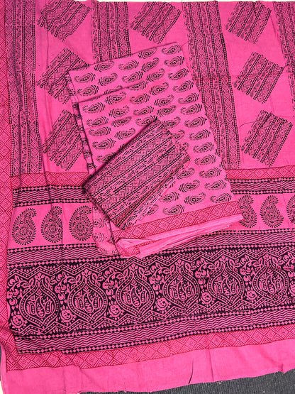 Bagh Print cotton dress material