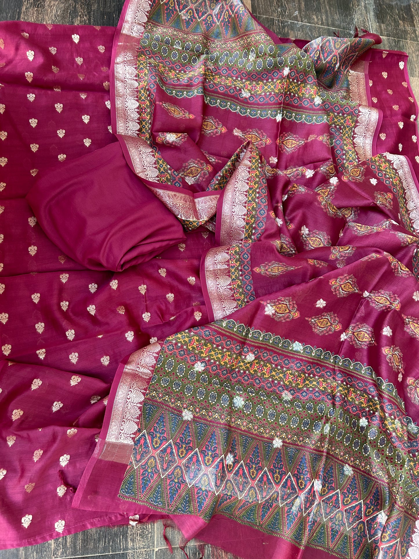 Banarasi Silk Cotton Dress Material