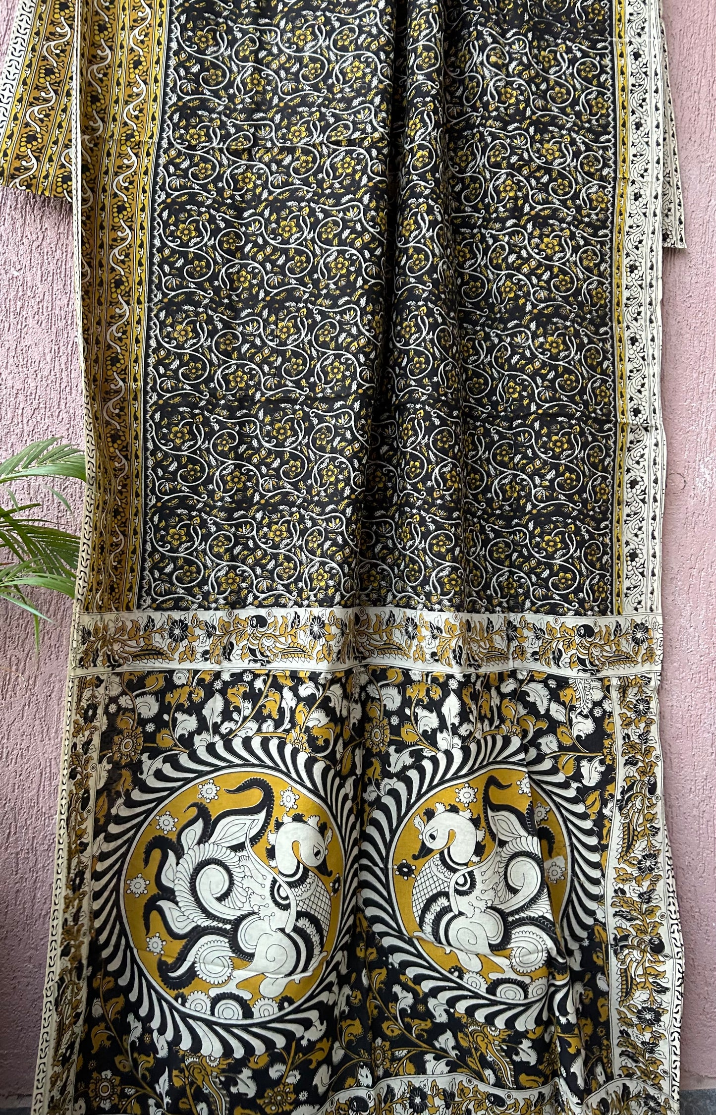 Kalamkari Malmal Saree with Blouse