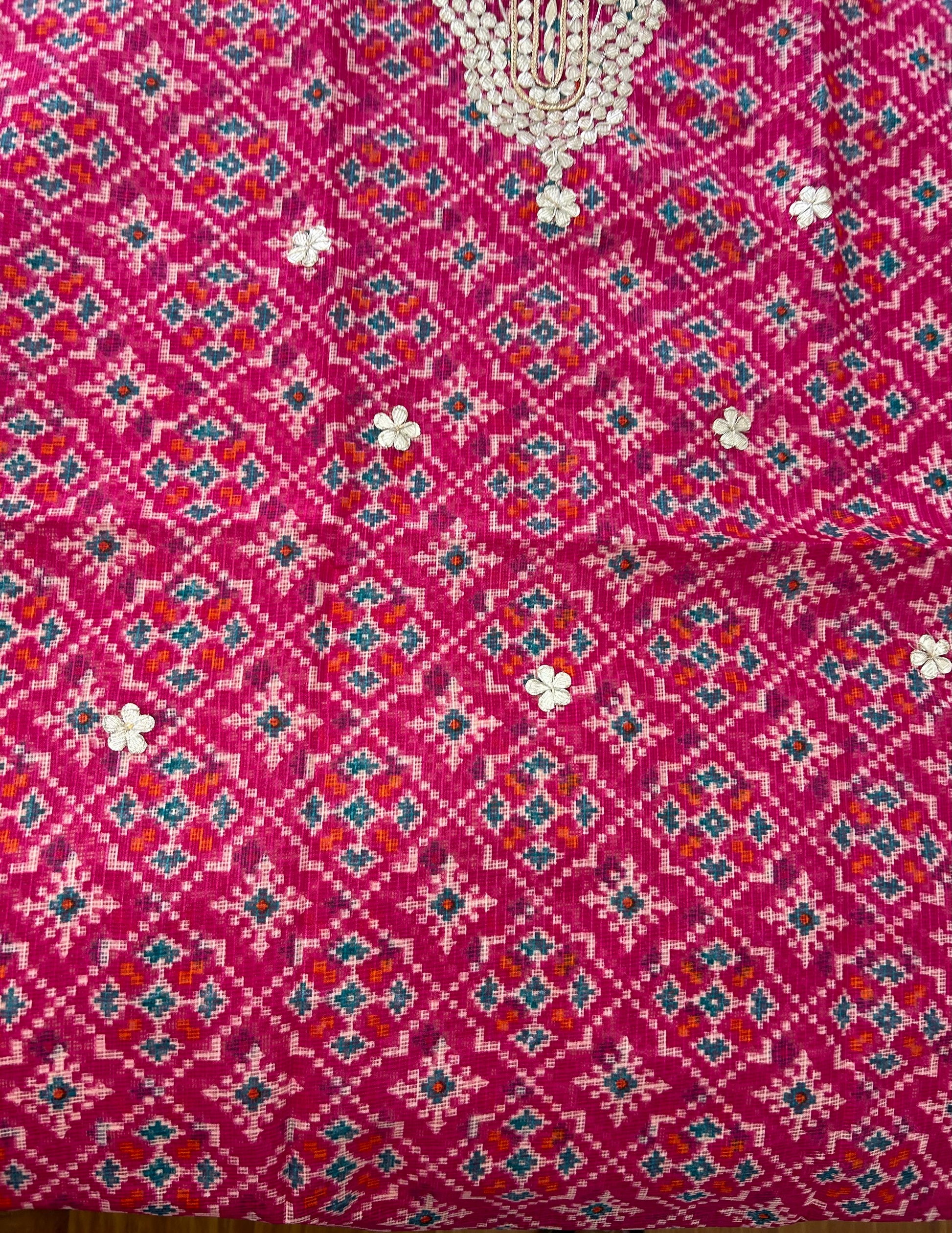 Pink Gota patti Kota Kurti