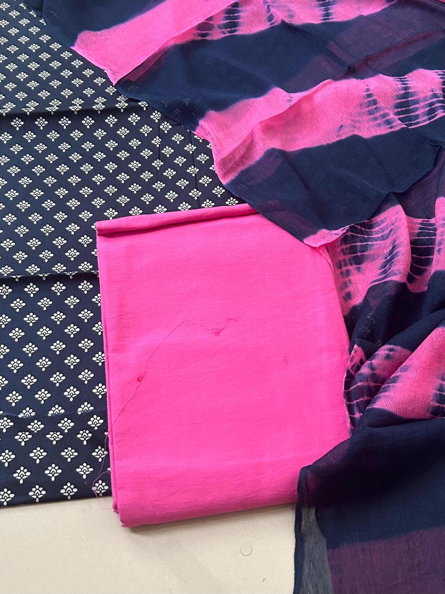 Hand Block Print Chiffon Dupatta Cotton Dress Material