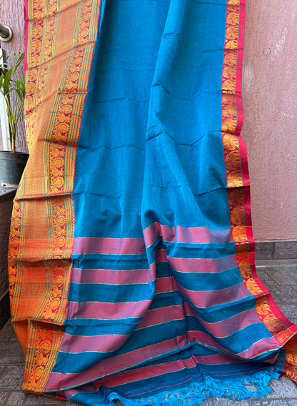 Narayanpeth Cotton Saree with Broad Border