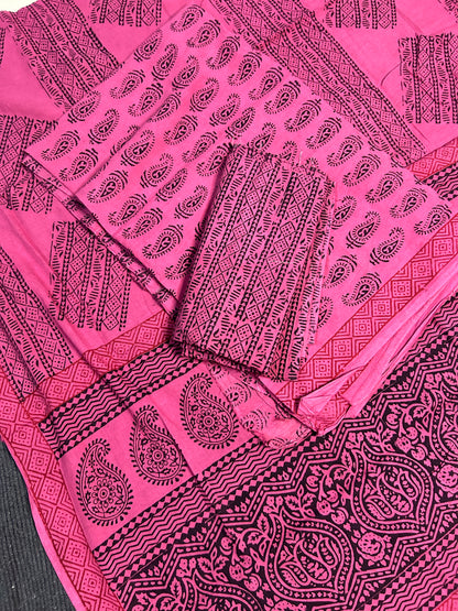 Bagh Print cotton dress material