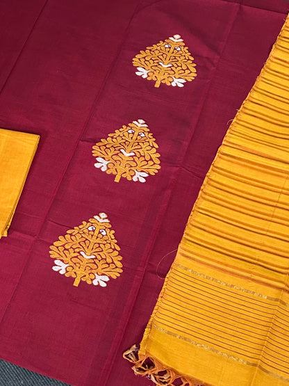 Mangalagiri Cotton Dress Material with Weaving Top