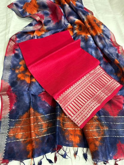 Mangalagiri Silk Cotton Top Dupatta Set