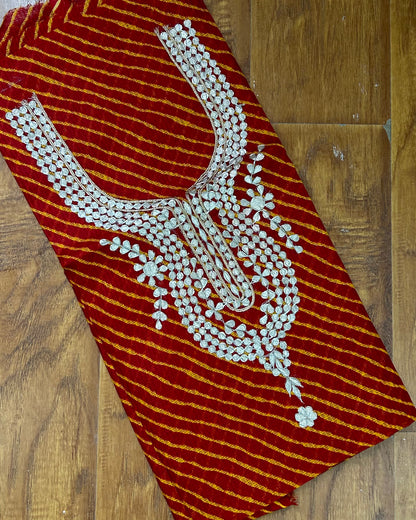 Red Lehariya Gota patti Kota Kurti