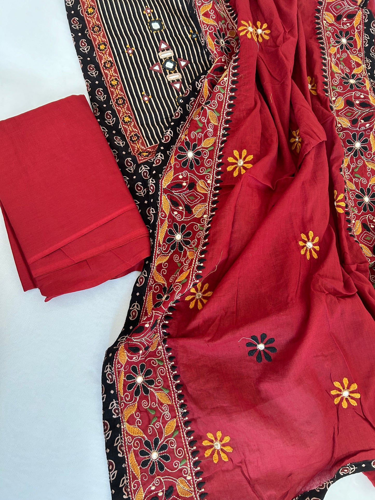 Ajrakh Print Cotton Dress Material
