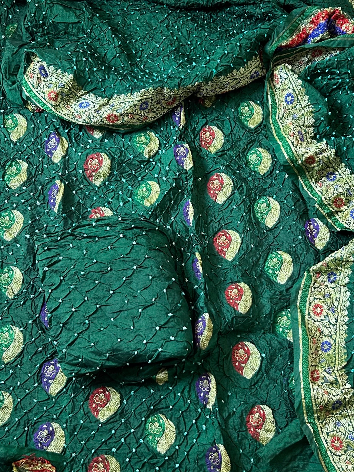 Gadwal Silk Bandhej Dress Material