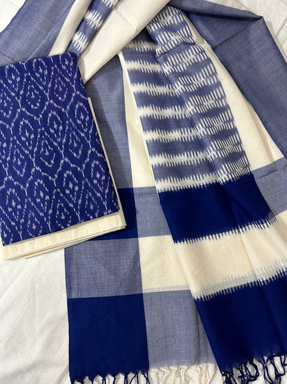 Double Ikat Mercerised Cotton Dress Material