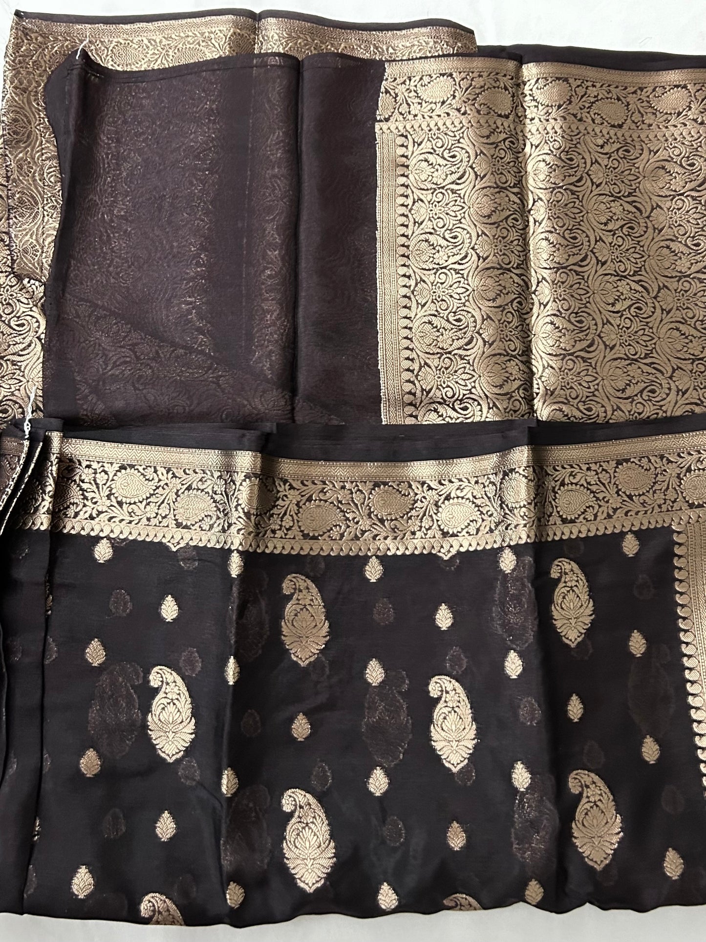 Black Banarasi Soft Semi Georgette Silk Saree