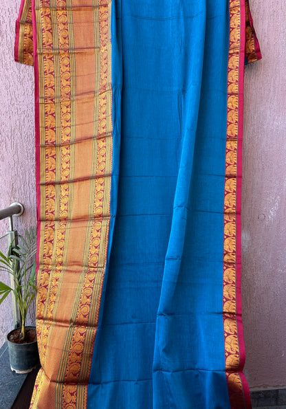 Narayanpeth Cotton Saree with Broad Border