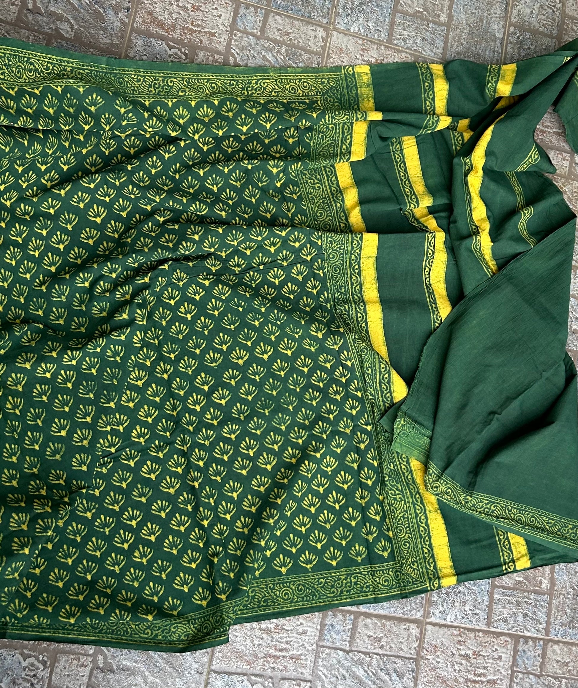 Akola Hand BlockPrint Cotton Saree with Blouse