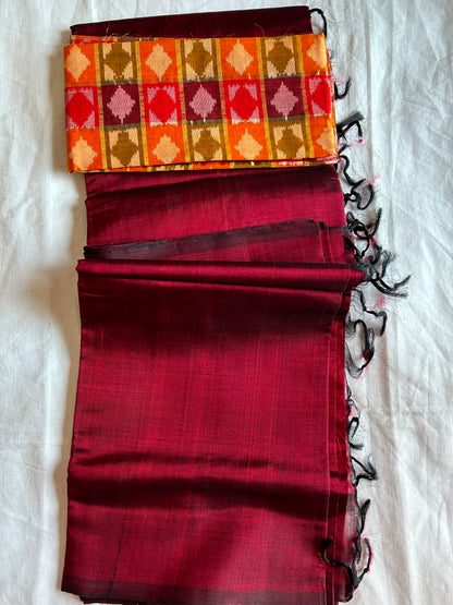 Mangalagiri Pure Silk Saree with Extra Silk Blouse