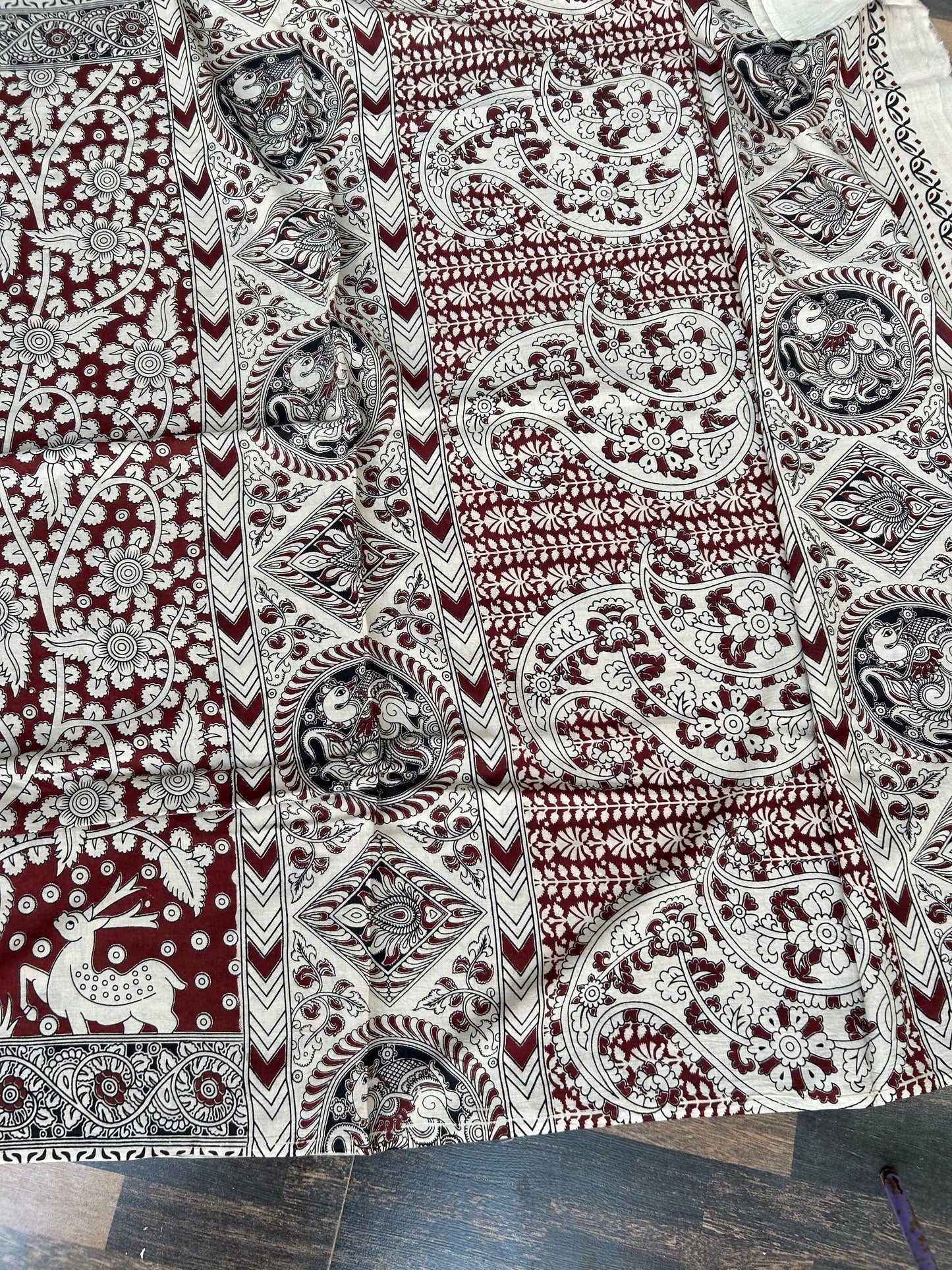 Kalamkari Malmal Saree with blouse