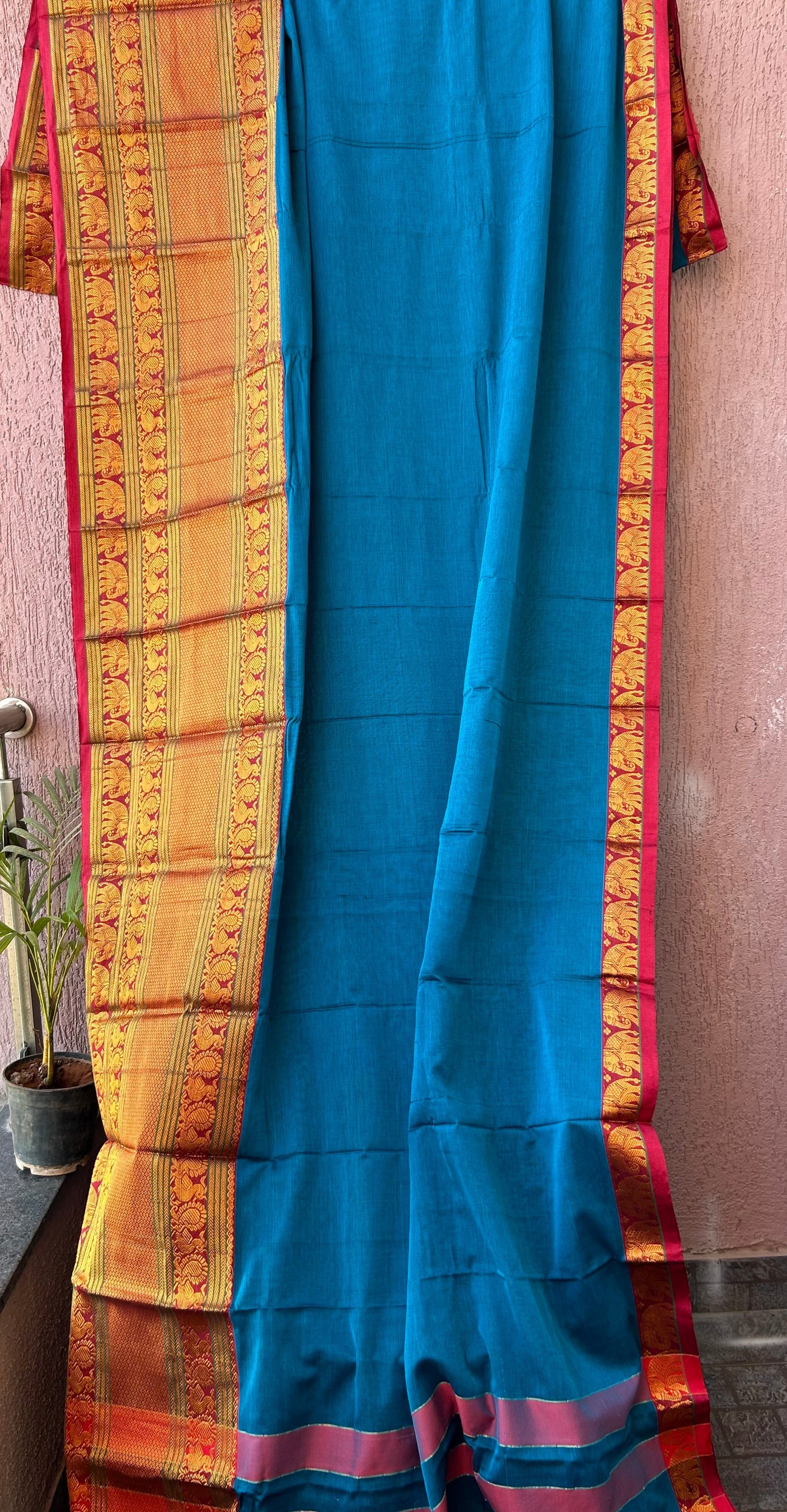 Narayanpeth Cotton Saree with Broad Border