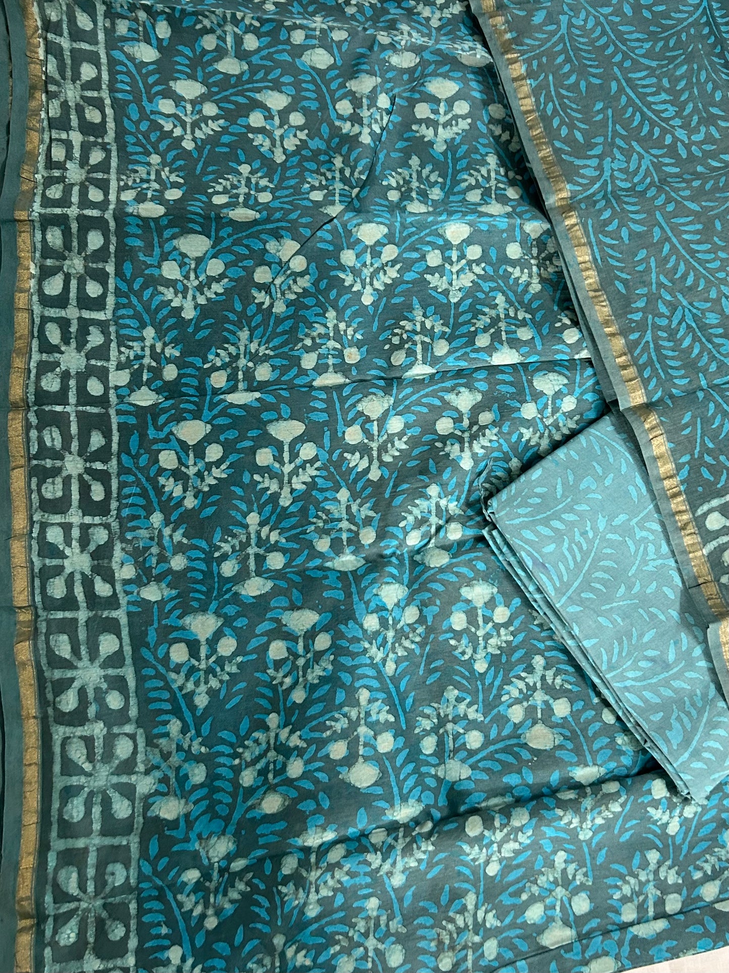 Hand BlockPrint Chanderi Silk Dress Material