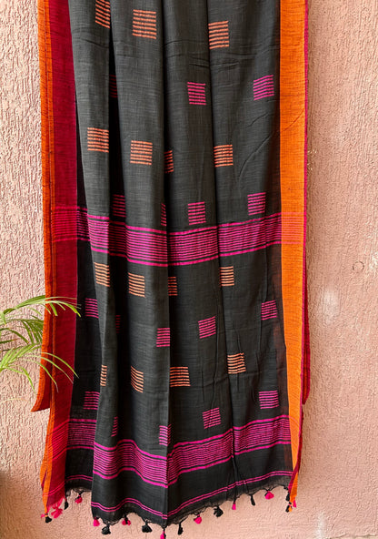 Bengal Cotton Saree in Weaving with Blouse