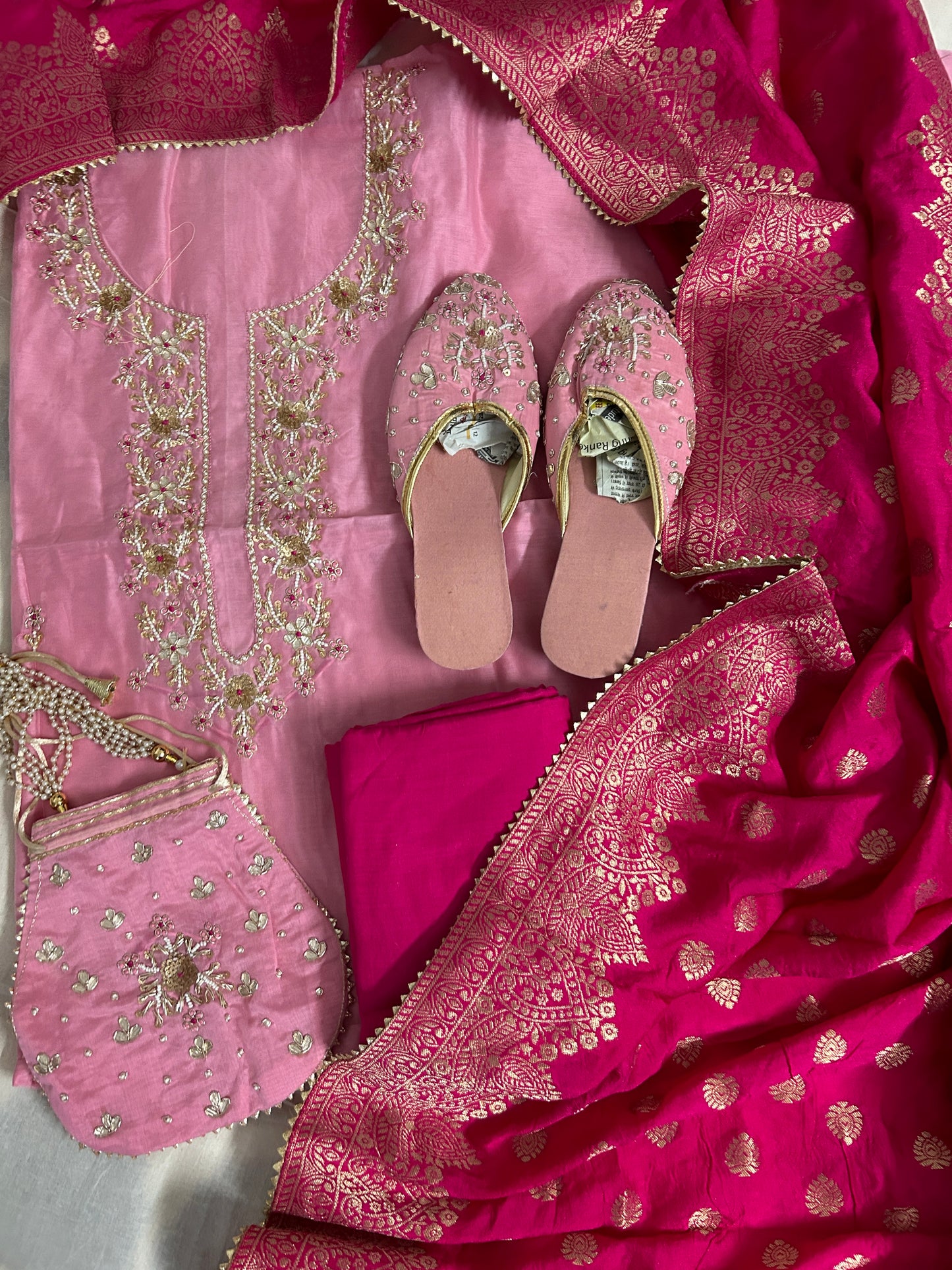 Pink Magenta Party Wear Dress Material