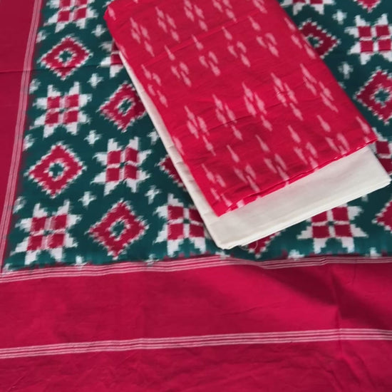 Telia Rumal Double Ikat Cotton Dress Material