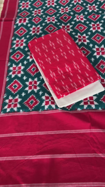 Telia Rumal Double Ikat Cotton Dress Material