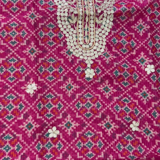 Pink Gota patti Kota Kurti