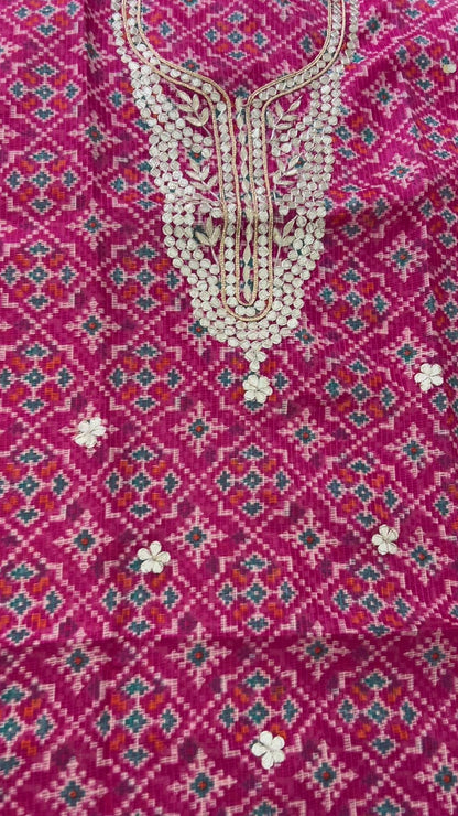 Pink Gota patti Kota Kurti