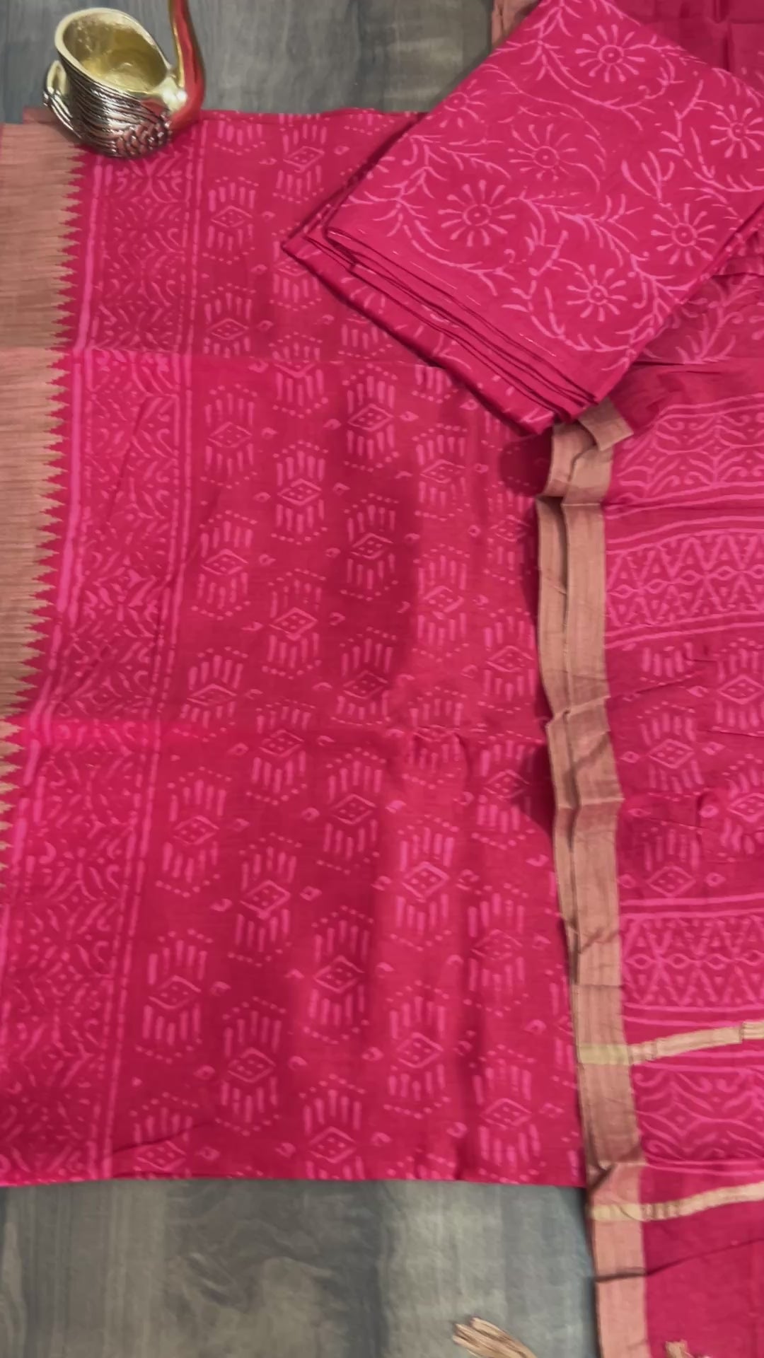 Hand BlocHand BlockPrint Maheshwari Silk Cotton Dress MaterialkPrint Maheshwari Silk Cotton Dress Material