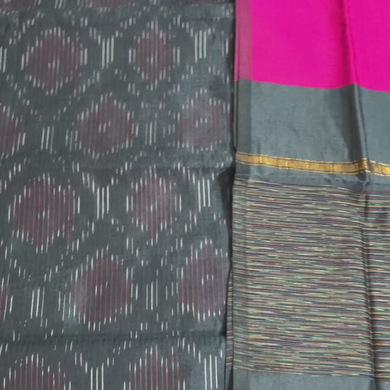 Ikat Cotton Silk Dress Material