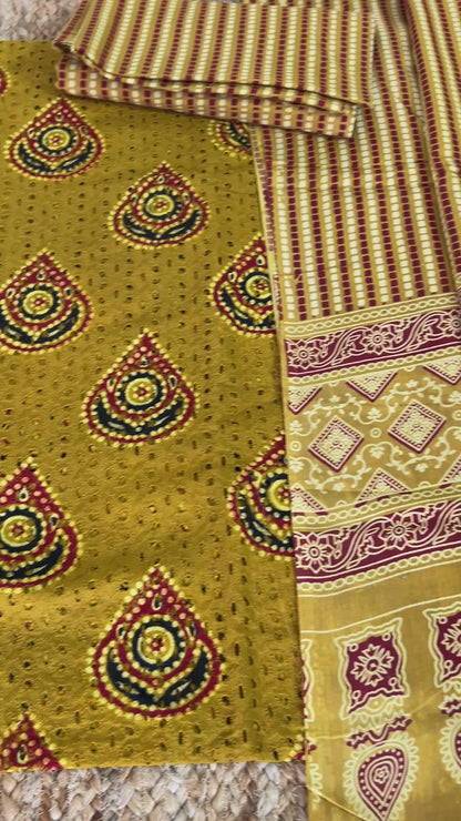 Ajrakh Cotton Hakoba Dress Material