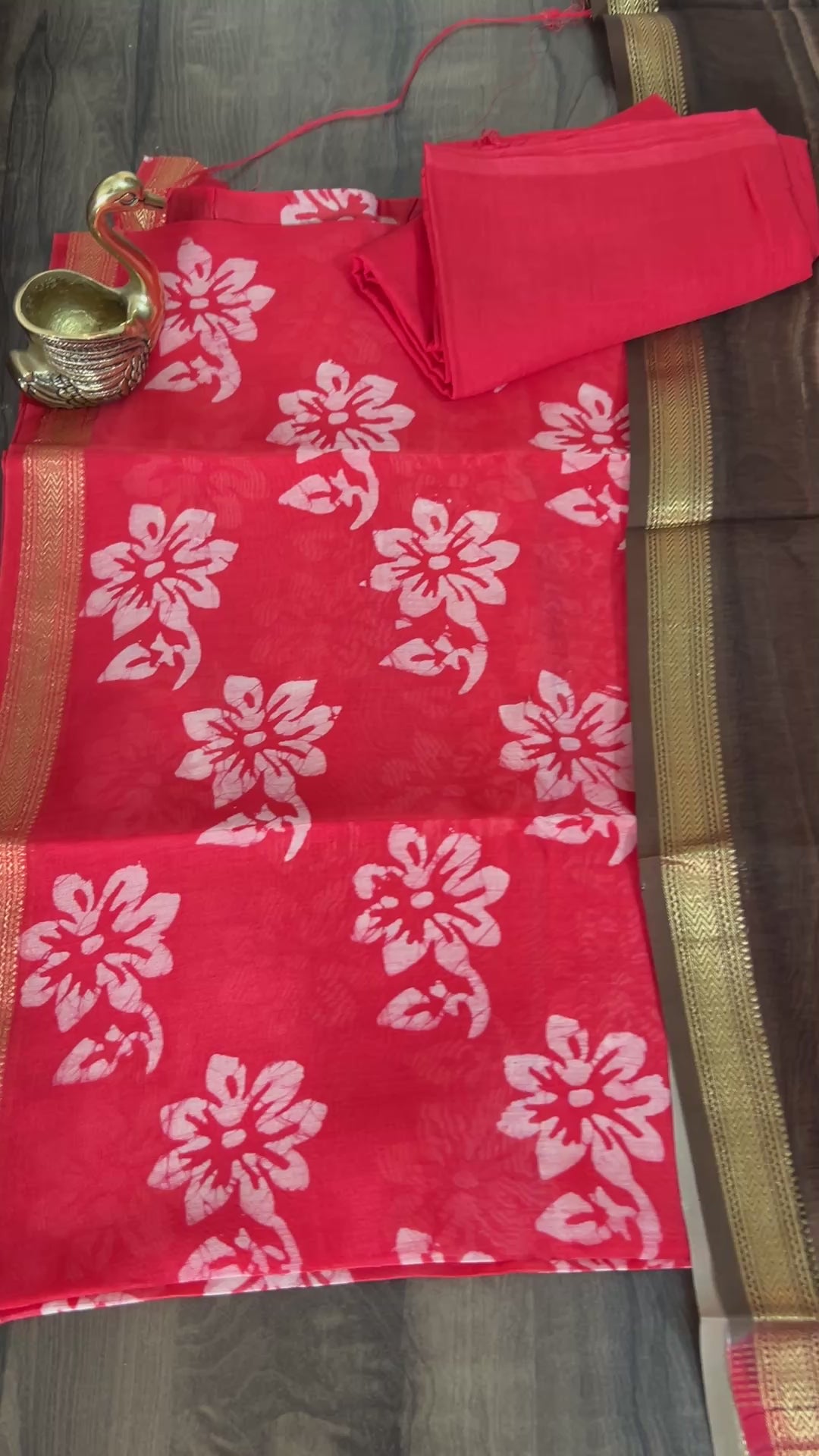 Hand Painted Maheshwari Silk Cotton Dress Material