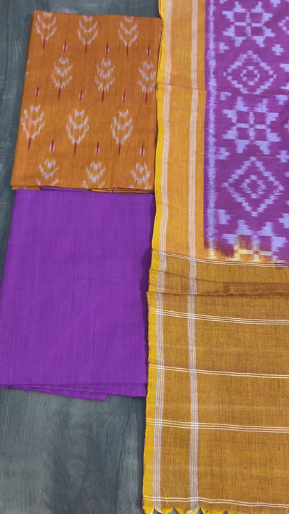 Telia Rumal Double Ikat Cotton Dress Material