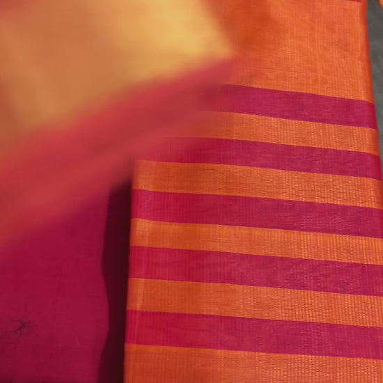 Orange Red Mangalagiri Silk Dress Material