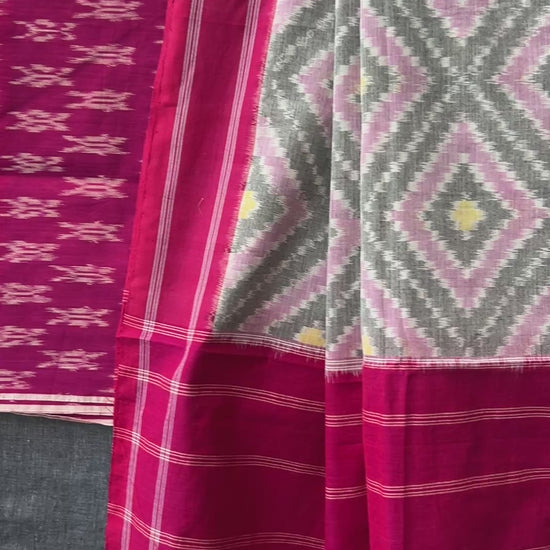 Telia Rumal Double Ikat Mercerized Cotton Dress Material