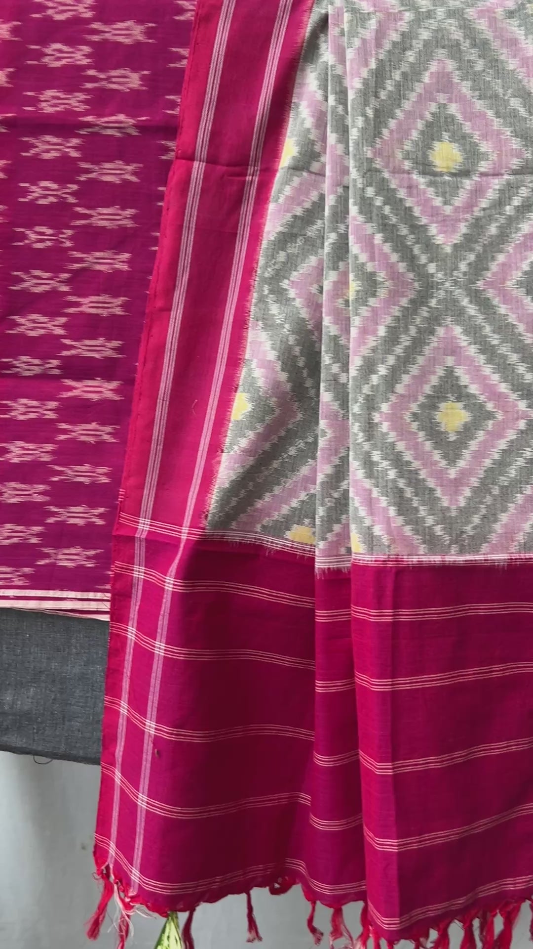 Telia Rumal Double Ikat Mercerized Cotton Dress Material