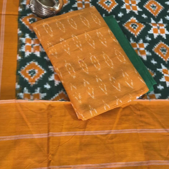 Telia Rumal Double Ikat Cotton Dress Material