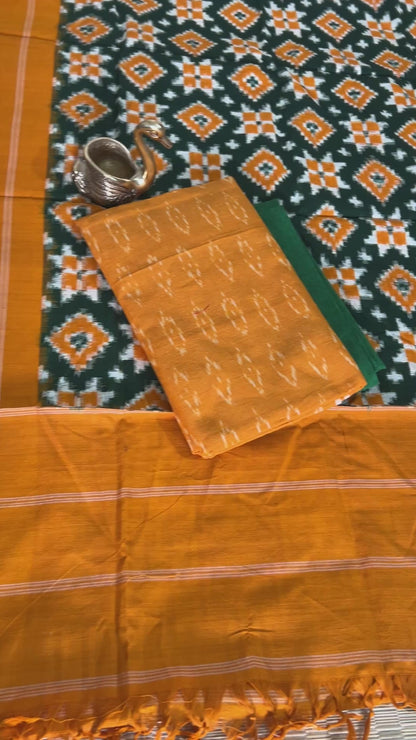 Telia Rumal Double Ikat Cotton Dress Material