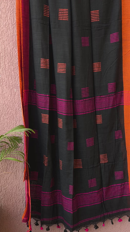 Bengal Cotton Saree in Weaving with Blouse