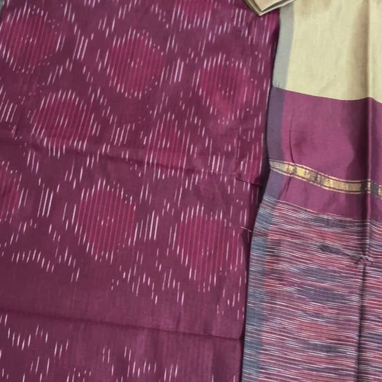 Ikat Cotton Silk Dress Material