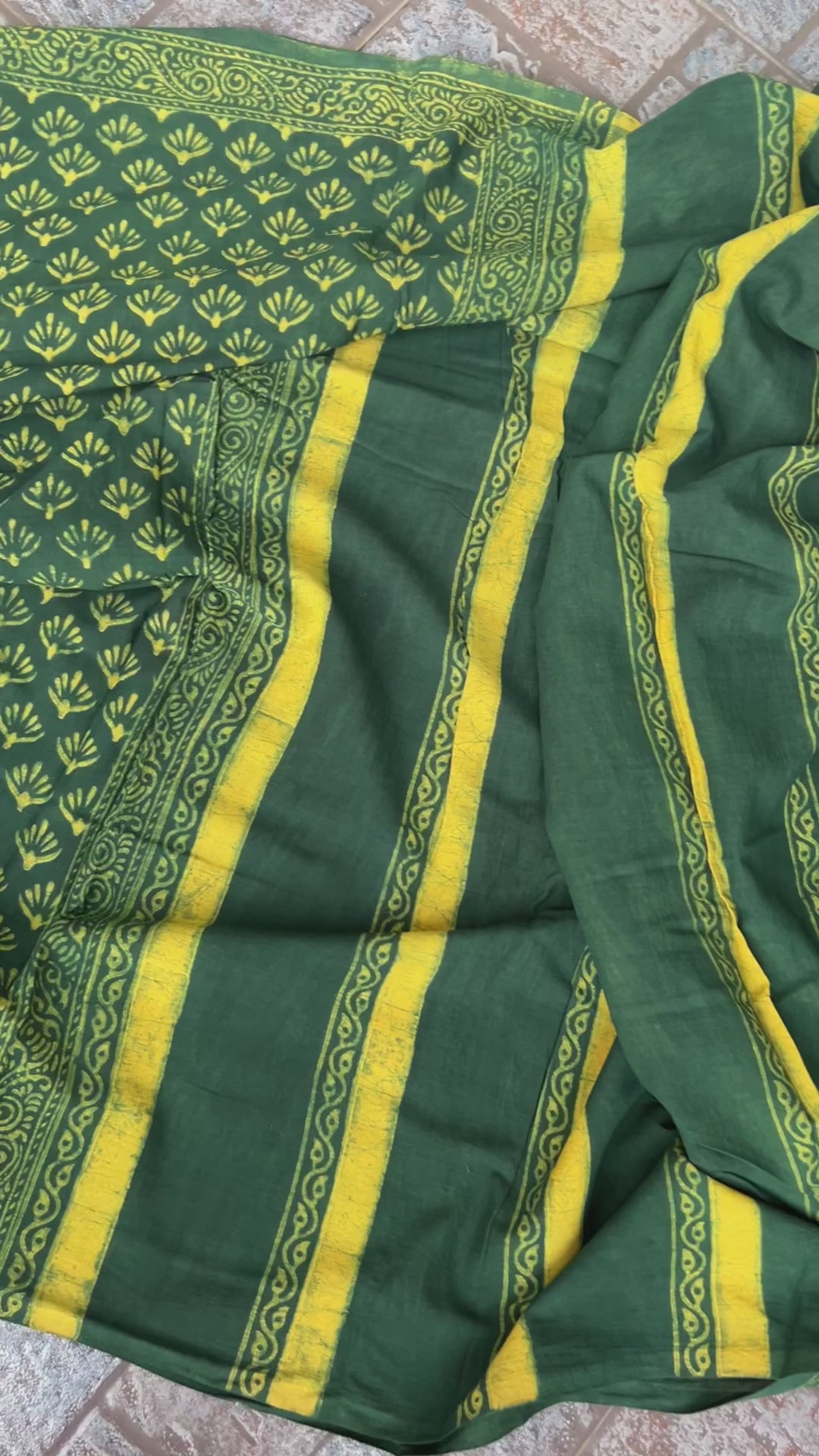 Akola Hand BlockPrint Cotton Saree with Blouse