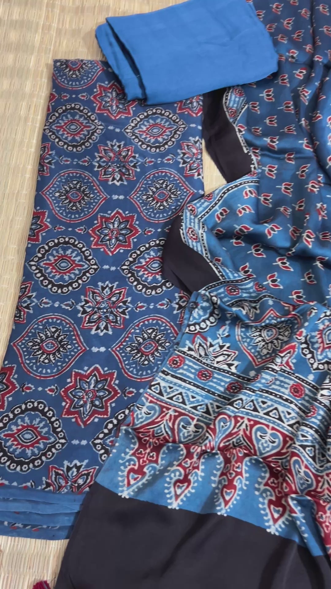 Ajrakh Modal Silk Dress Material