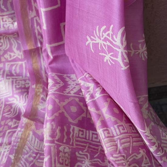 Chanderi Silk Cotton Hand Blockprint Dress Material