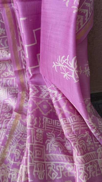 Chanderi Silk Cotton Hand Blockprint Dress Material