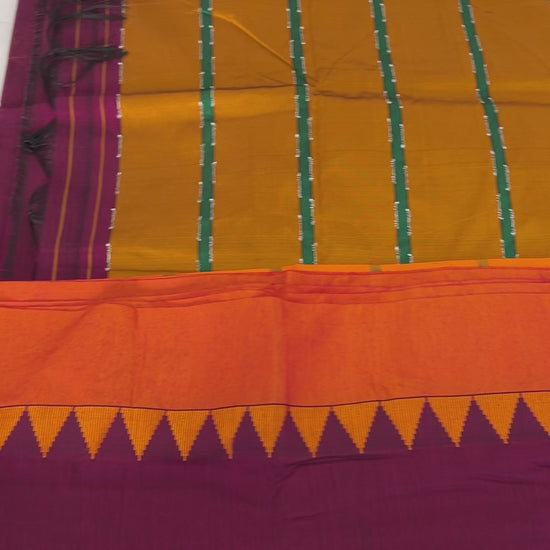 Cotton Silk Saree with temple border